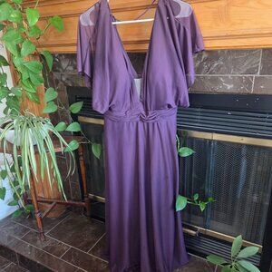 Azazie Tinsley Plum Bridesmaid Dress Size 10